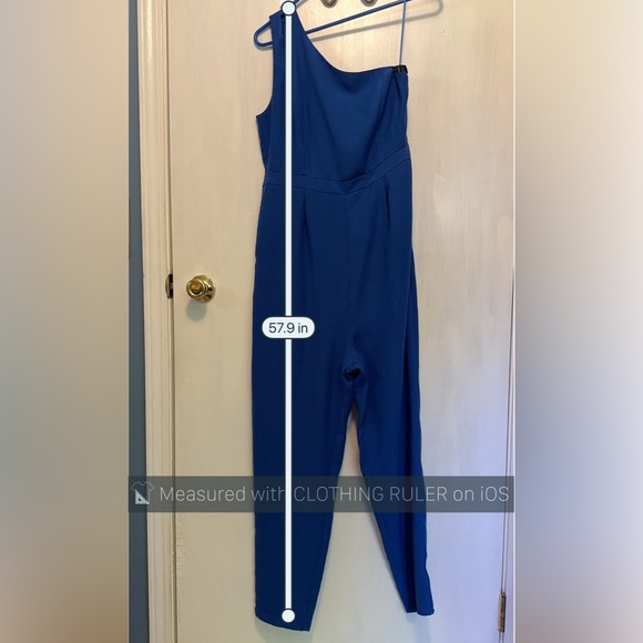 (M) 19 COOPER ST TRUE BLUE ONE SHOULDER w/ Cutout detail Sleeveless JUMPSUIT - Picture 14 of 16